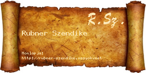 Rubner Szendike névjegykártya